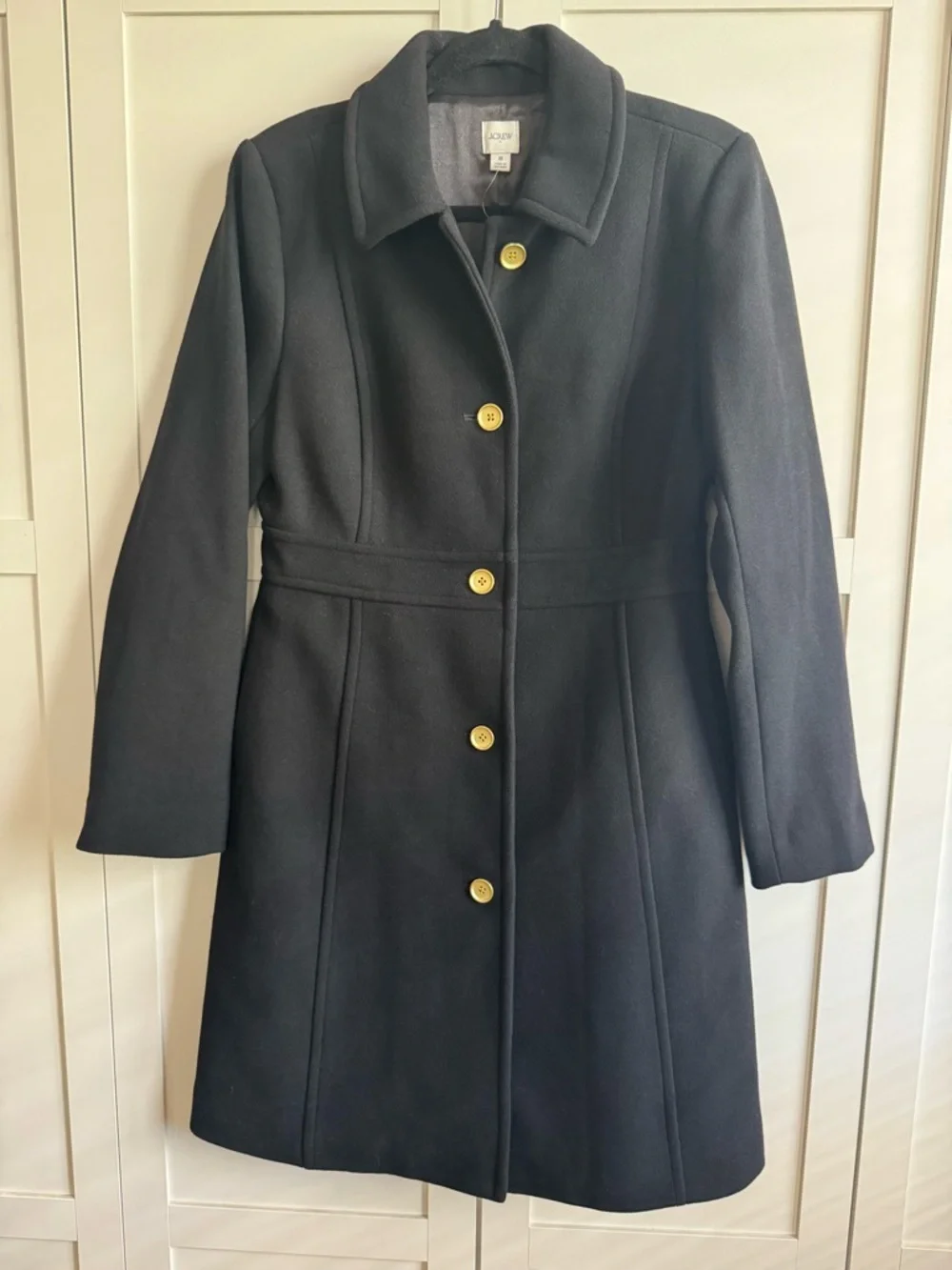 J.Crew Factory Wool-Blend Lady Day Coat Women's Size 8 Black - Picture 4 of 6